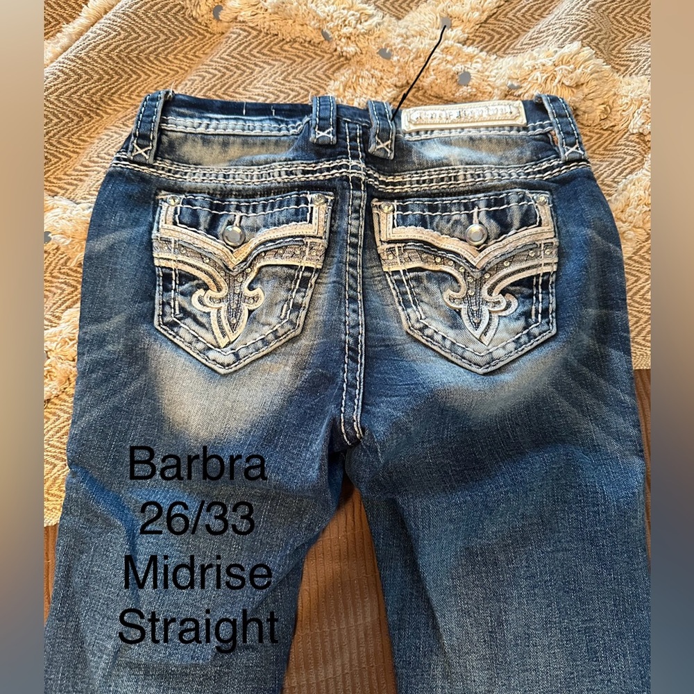 Rock Revival Barbara midrise straight 26/33 jeans